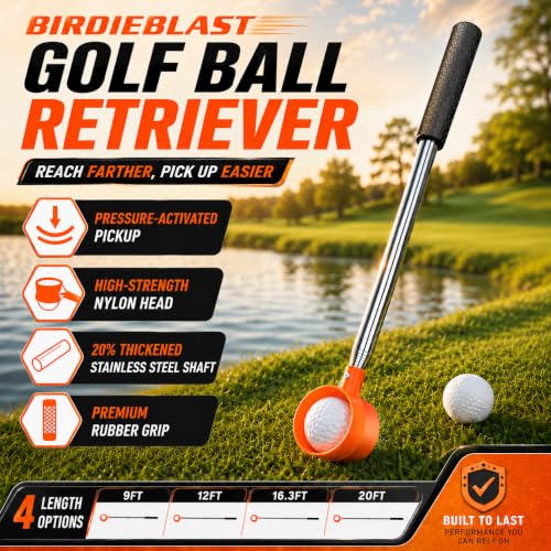 Telescopic Golf Ball Retriever - 9Ft Stainless Steel Design