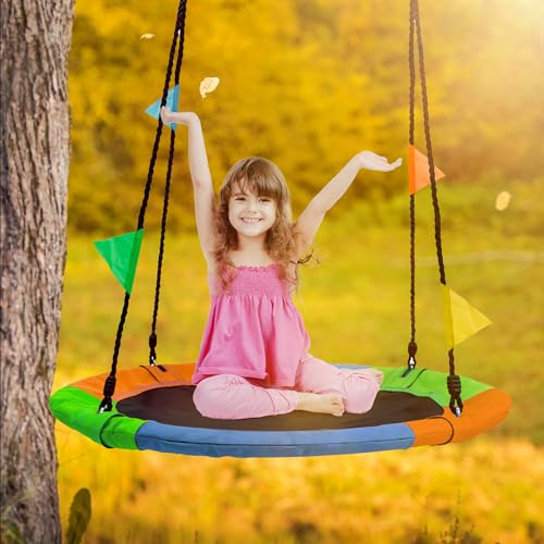 Sorbus Saucer Swing for Kids - 40 Inch Tree Glider with Adjustable Ropes