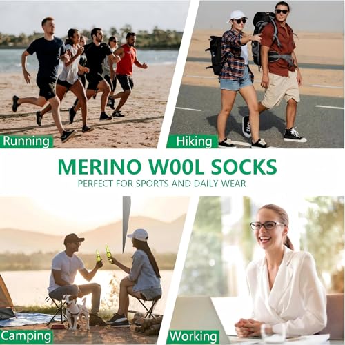 Men Women Medium Grey 3 Pairs Merino Wool Ankle Socks All-Season Breathable