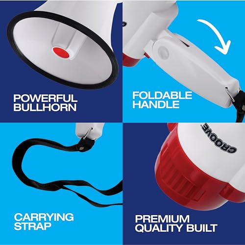 Portable Megaphone Bullhorn with Siren - Battery Operated