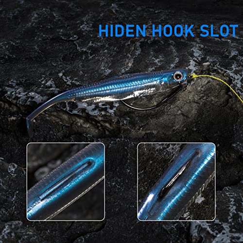 Paddle Tail Swimbaits - Soft Fishing Lures for Bass - Chartreuse, 3.06" 6 Pack