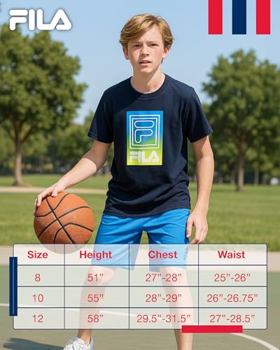 Boys Athletic Shorts - Mesh Fleece Basketball Shorts with Drawstring & Pockets - Heather Grey Side Panel / Size 10-12