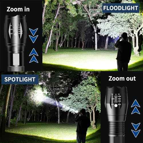 5 Pack Red Flashlight Rechargeable, Green Light Flashlight, Blue Light Flashlight£¬Long Range Powerful, 4 in 1 Multi-Color, White, Red, Blue and Green Lights, 4 Color Modes for Camping,Outdoor