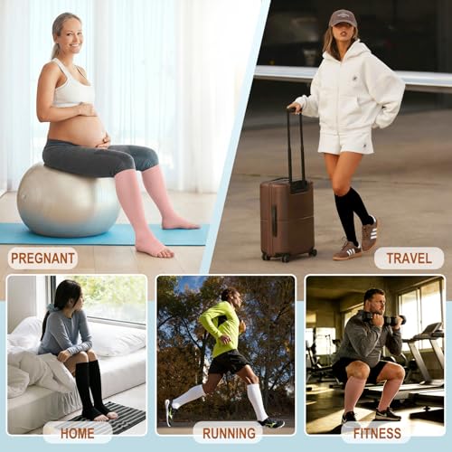 Small-Medium Toeless Compression Socks for Men & Women - Black, White, Pink