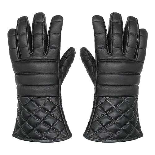 Lightly Padded Leather Fencing Gloves - Large Black