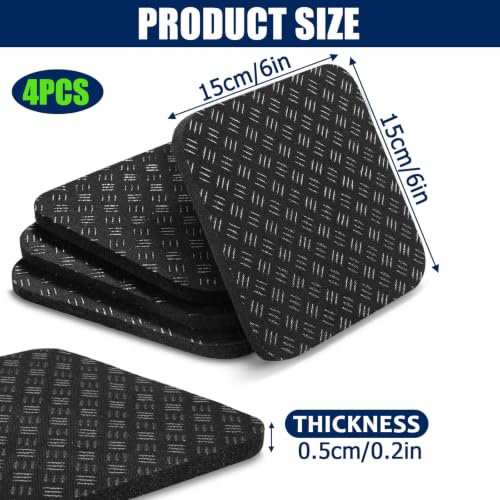 Anti-Vibration Bike Mat 4-Pack - Double-Sided Non-Slip Grip