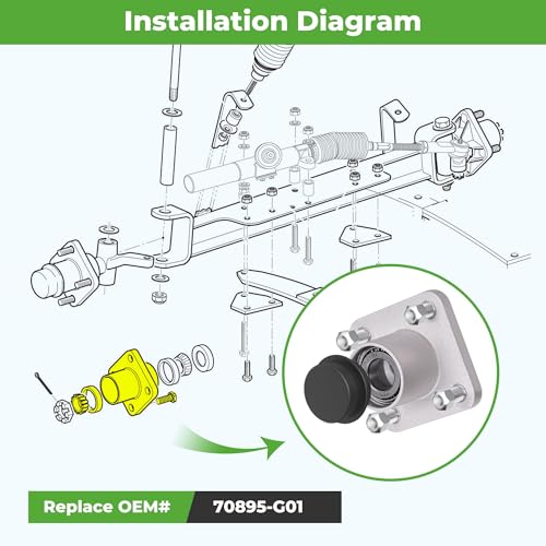 10L0L Front Wheel Hub Assembly for EZGO TXT Golf Cart 2001.5-2013 OEM Replacement