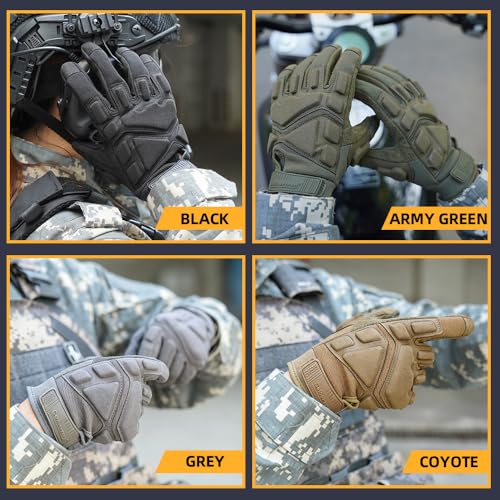 Tactical Gloves with Touchscreen - Black Full Finger 2.0 Medium