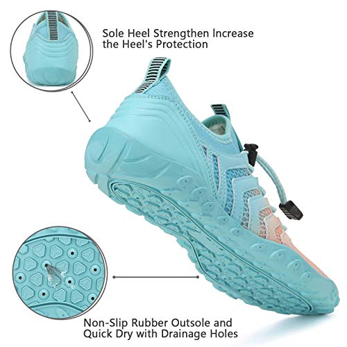 Quick-Dry Water Shoes for Men & Women - Ombre Pink Blue, Size 7.5 Women/6 Men