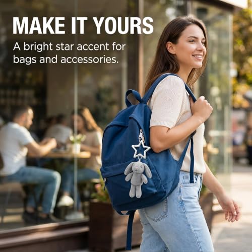 Star Shaped Stainless Steel Keychain Carabiner Clip - Silver