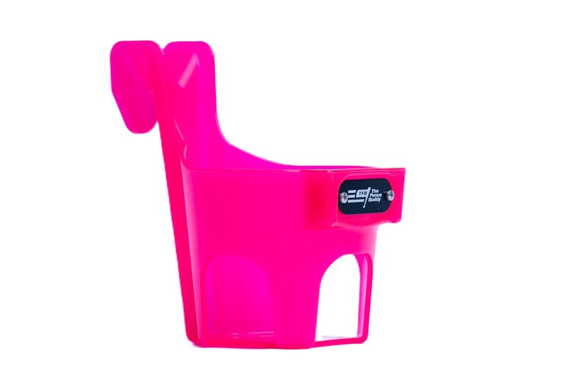 Fence Cup Holder | Drink Holder for Chain Link Fence | Fits Stanley, Yeti & Gatorade | Baseball Dugout, Softball, Pickleball & Tennis | Made in USA | The Fence Buddy (Hot Pink)