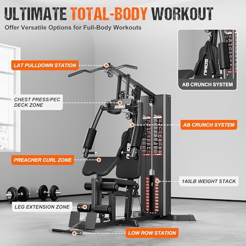 M1 Pro Home Gym Workout Station with 140LBS Weight Stack