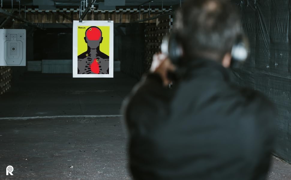 Resolute Shooting Targets - 12x18 Medically Designed Splatter Targets for Pistol & Rifle Practice (25 Pack)