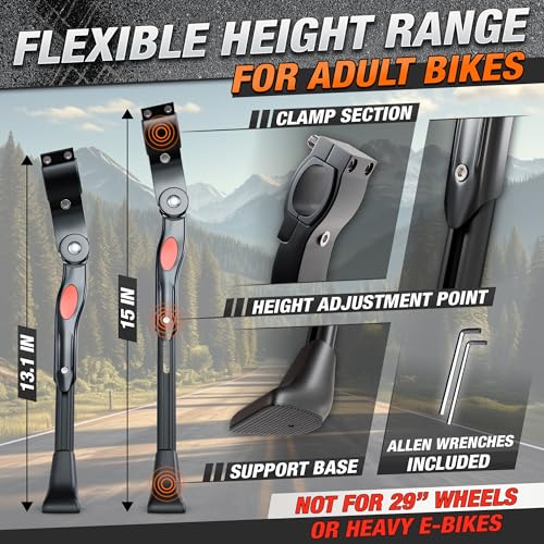 LEGLO Bike Kickstand for Adult Bikes, 22-26 in, 700C, Adjustable