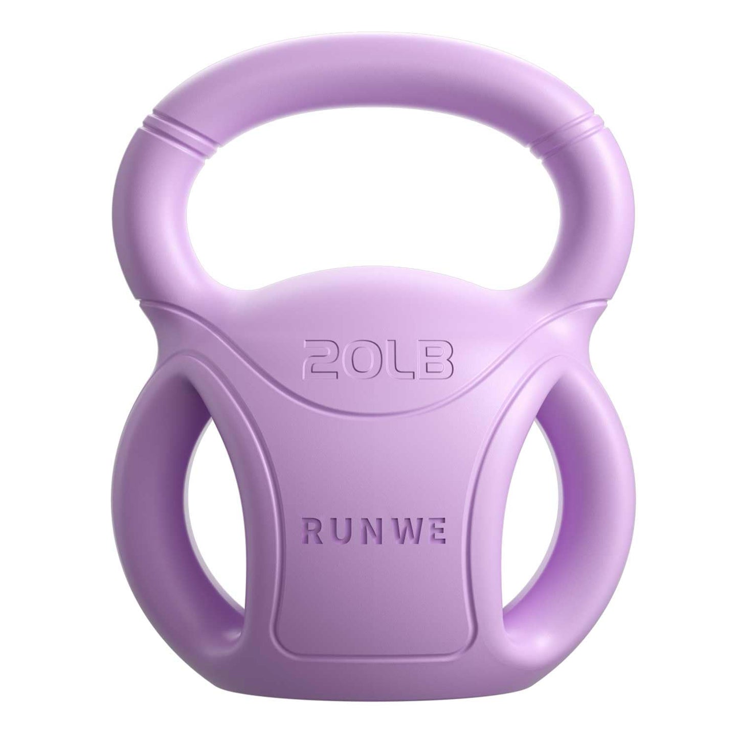 20 lb Kettlebell Weight with Three-handles for Weightlifting, Conditioning and Core Training for Women Men Home Gym [Purple]