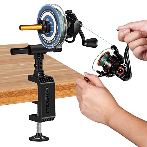 PLUSINNO Table Clamp Fishing Line Spooler for Reels, Line Winder & Unwinder, Versatile for Spinning & Casting Reels
