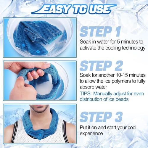 Breathable Cooling Neck Wraps Set – 3 Pack Summer Ice Polymer Towels
