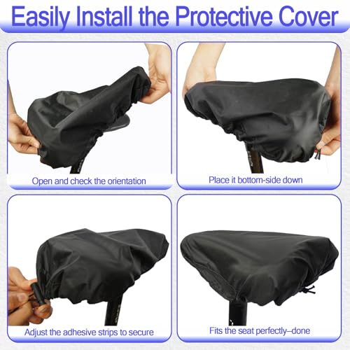 Waterproof Bicycle Seat Cover - UV-Resistant, Dustproof, Black (2pcs)