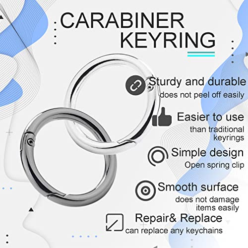 1 Inch Spring O Ring Clip Keychain - 12 Pack Assorted Colors