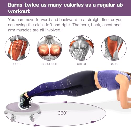 6 Wheel Ab Roller with Knee Pads - Purple Ab Exercise Equipment