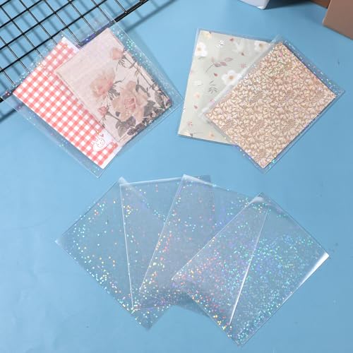 100 Holographic Card Sleeves - Starry Design, 65x90mm