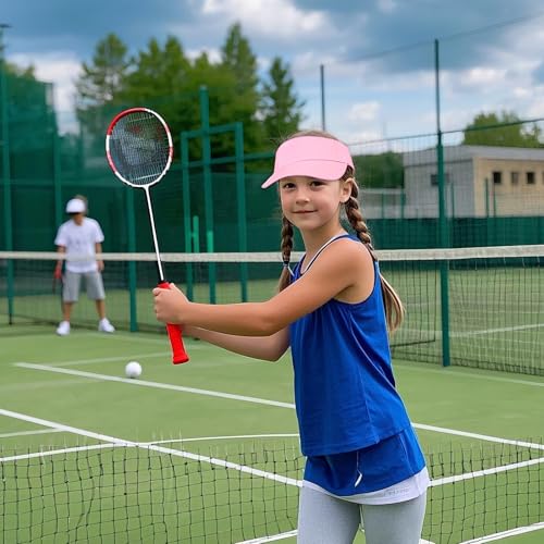Adjustable Kids Sun Visor Hat - Pink Cotton Sports Cap