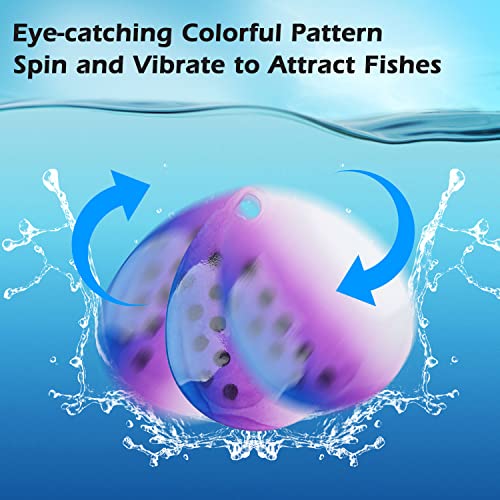 SILANON 35pcs Colorful Green & White Spinner Blades Kit for DIY Fishing Lures