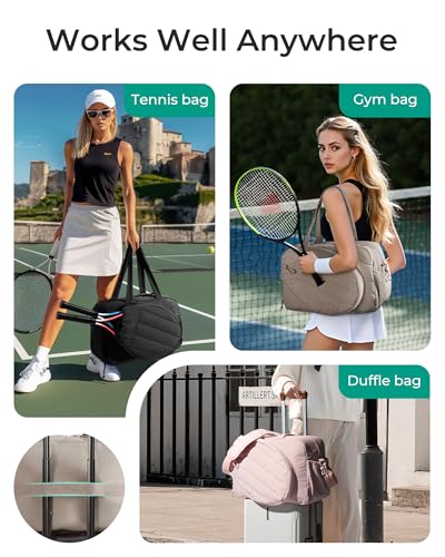 BAGSMART Tennis Gym Bag for Women, Quilted Pickleball 15.6" Laptop