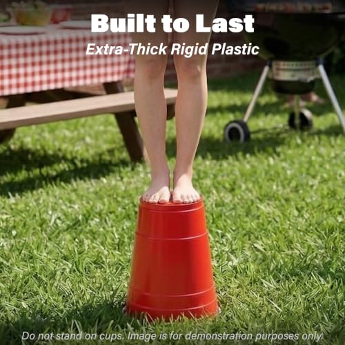 Giant Yard Pong Game Set - 12 Durable Cups & 4 Balls
