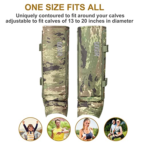 QOGIR Camo Snake Gaiters for Hunting & Outdoor Protection, Adjustable Leg Guards
