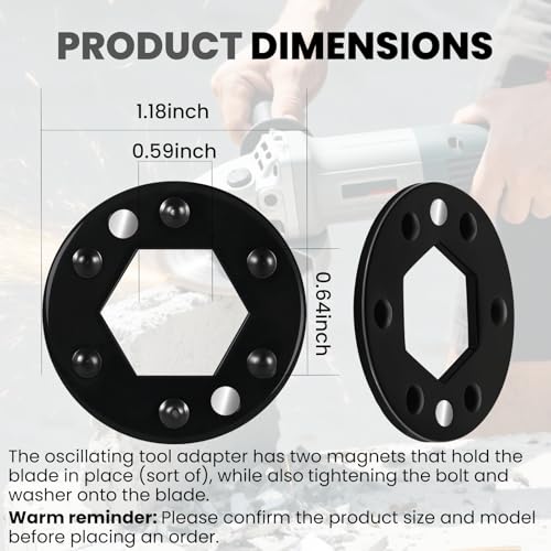 Zookpr 3 Pack RW8942 Oscillating Multitool Accessory Adaptor for Rockwell RW8942 Sonicrafter, Fit Other Sonicrafter Oscillating Tool Accessories