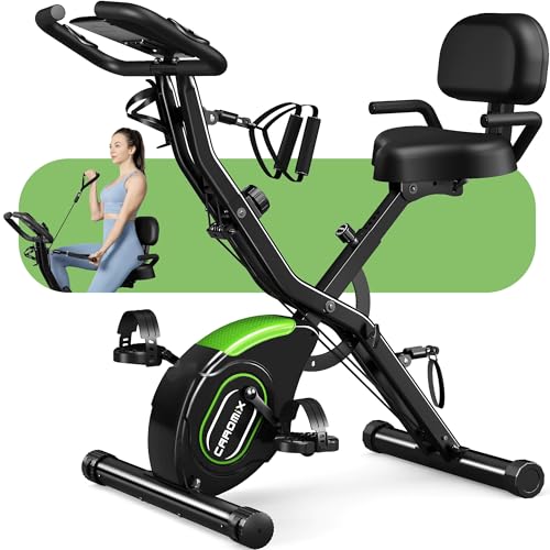 5-in-1 Folding Exercise Bike - 16-Level Magnetic Resistance - Black