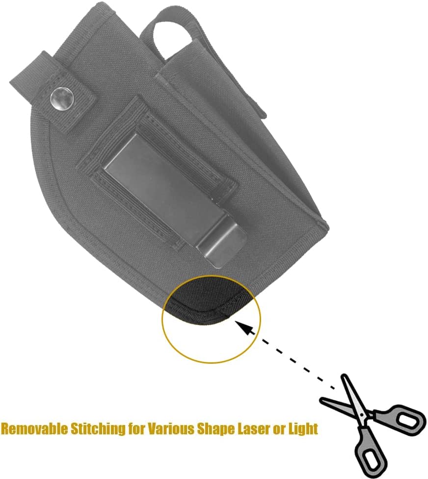 Skiennix Concealed Carry Gun Holster - Ambidextrous IWB/OWB with Mag Pouch for Handgun with Laser Light