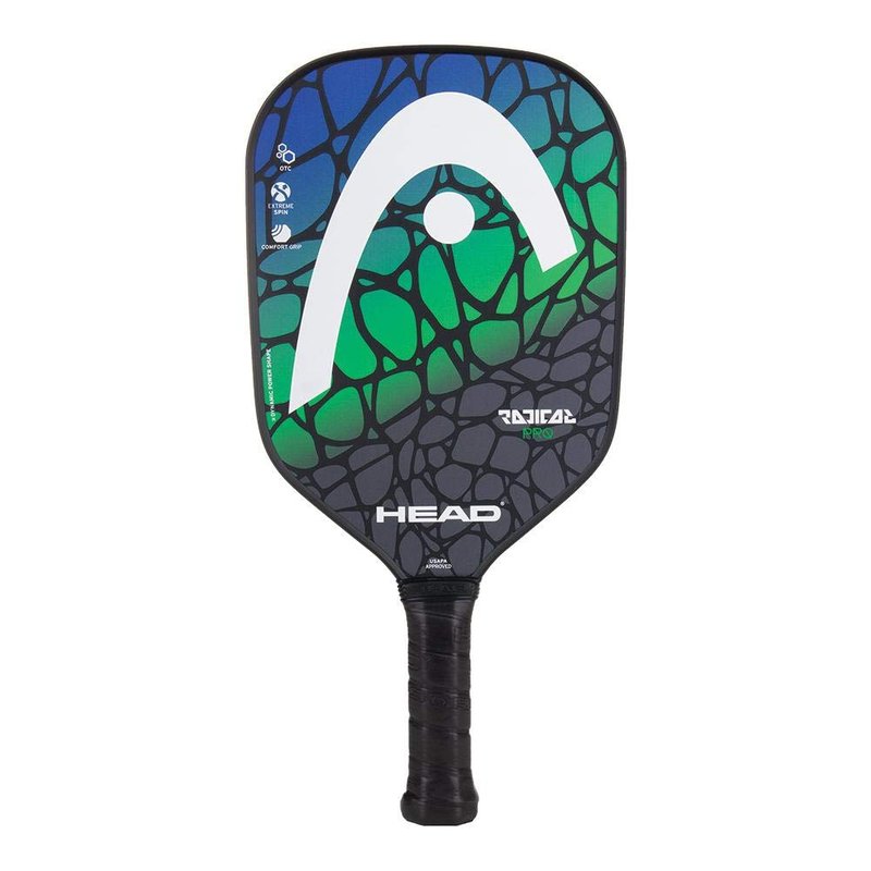 HEAD Fiberglass Pickleball Paddle - Radical Pro Textured Paddle w/Honeycomb Polymer Core & Comfort Grip (Blue/Green)