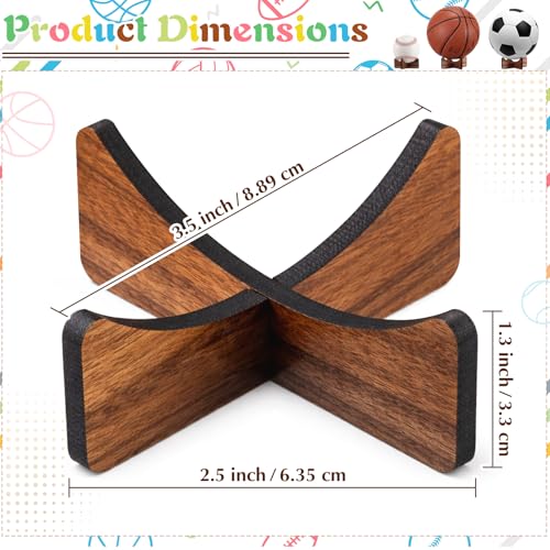 Walnut Ball Display Stand Rack - Set of 2 for Sports Balls