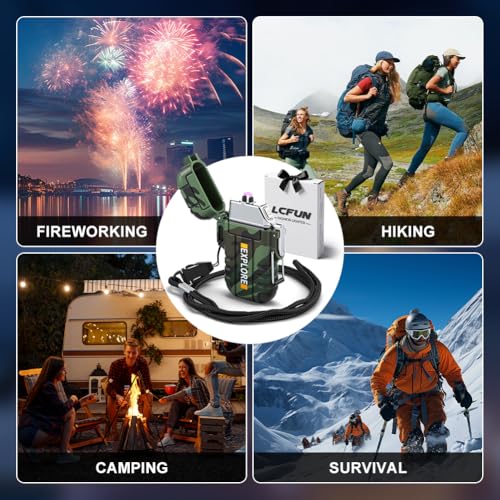 Rechargeable Waterproof Plasma Lighter - Camouflage Survival Tool