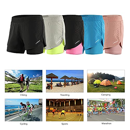 Women's 2-in-1 Running Shorts - Black, Small