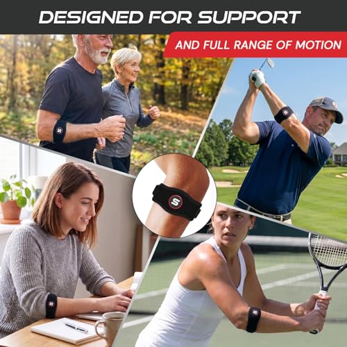 Tennis Elbow Brace for Men & Women - Adjustable Support Strap for Relief