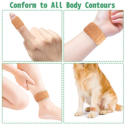 24 Pack Self Adherent Cohesive Wrap Bandages 1 Inches X 5 Yards,First