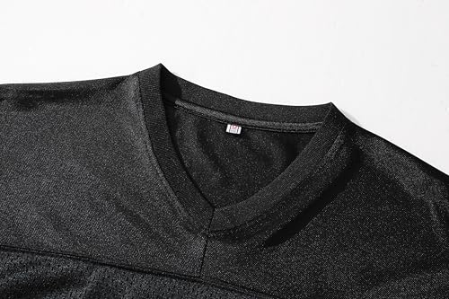 YWIES Unisex Football Jersey Mesh Shirt Large Black - Practice/Team Jersey