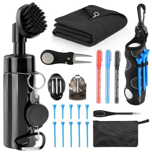 Golfupp 21-Piece Golf Essentials Kit: Brush, Towel, Tees Holder, Divot Repair Tool