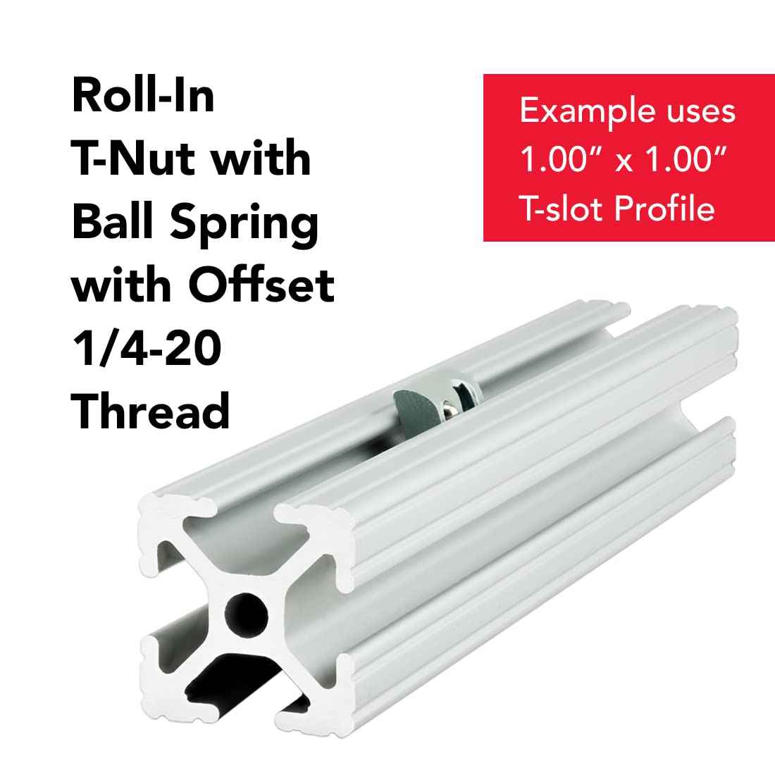 8020, 3923, 10 Series 1/4-20 Steel Roll in T-Nut with Ball Spring - T Slot Accessories for Aluminum Extrusion - 80/20 Hardware Nuts (25)