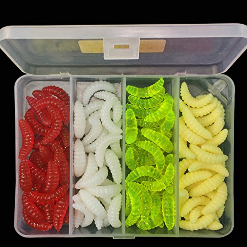 100pcs Soft Plastic Fishing Worms for Bass and Trout Lures