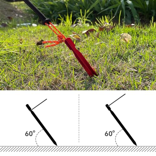 12 Pack Tent Stakes, 7" Ultralight Aluminum Ground Peg with