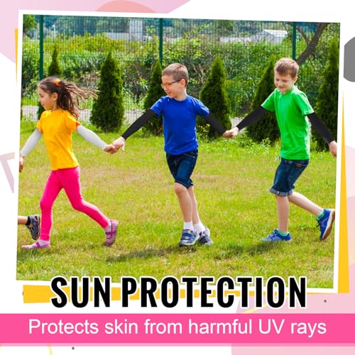 Kids Cooling Arm Sleeves for Sports - Black & White