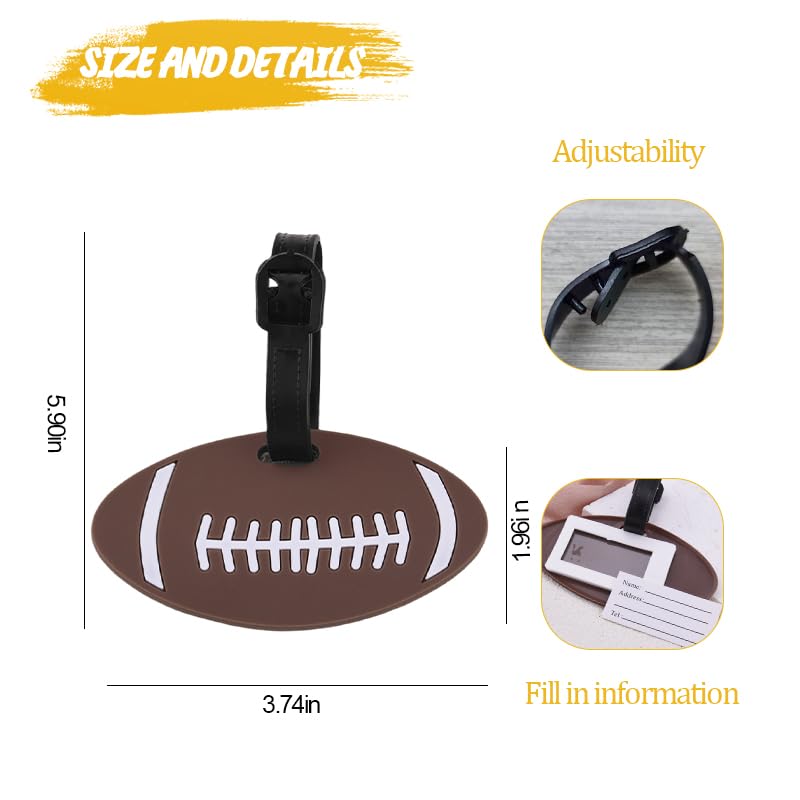 Football Luggage Tag - Round Name Tag for Travel