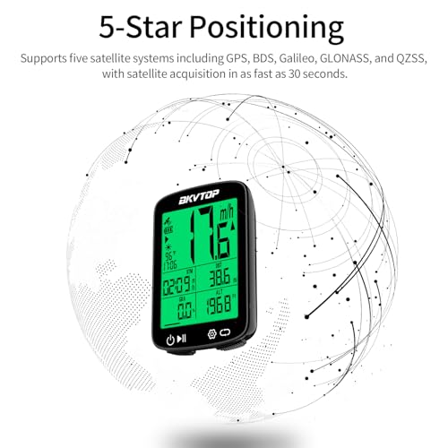 Wireless GPS Bike Computer with Standard Mount - 2.4" Screen, IPX7, 28H Battery Life