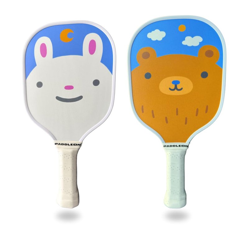 Bunny/Teddy Bear Kid Pickleball Paddle – Lightweight, Durable Starter Paddle for Young Athletes & Beginners with Adorable, Safe Design (Teddy Bear)