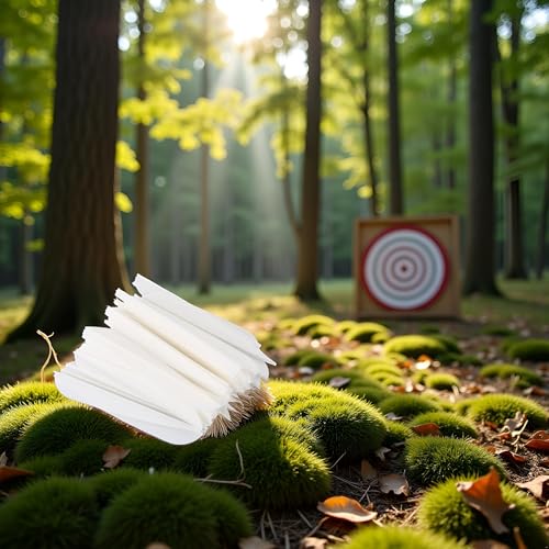 3 Inch White Plastic Arrow Vanes - 50 Pack Fletching Kit