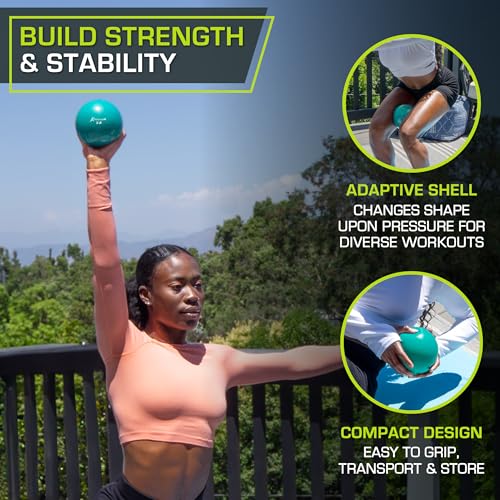 Weighted Toning Exercise Balls for Pilates & Yoga - 2 lb Aqua